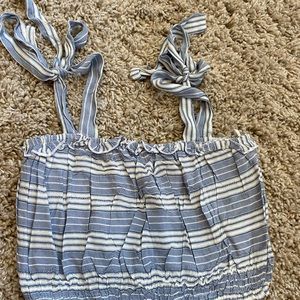 Salty Lemon Blue Crop Top